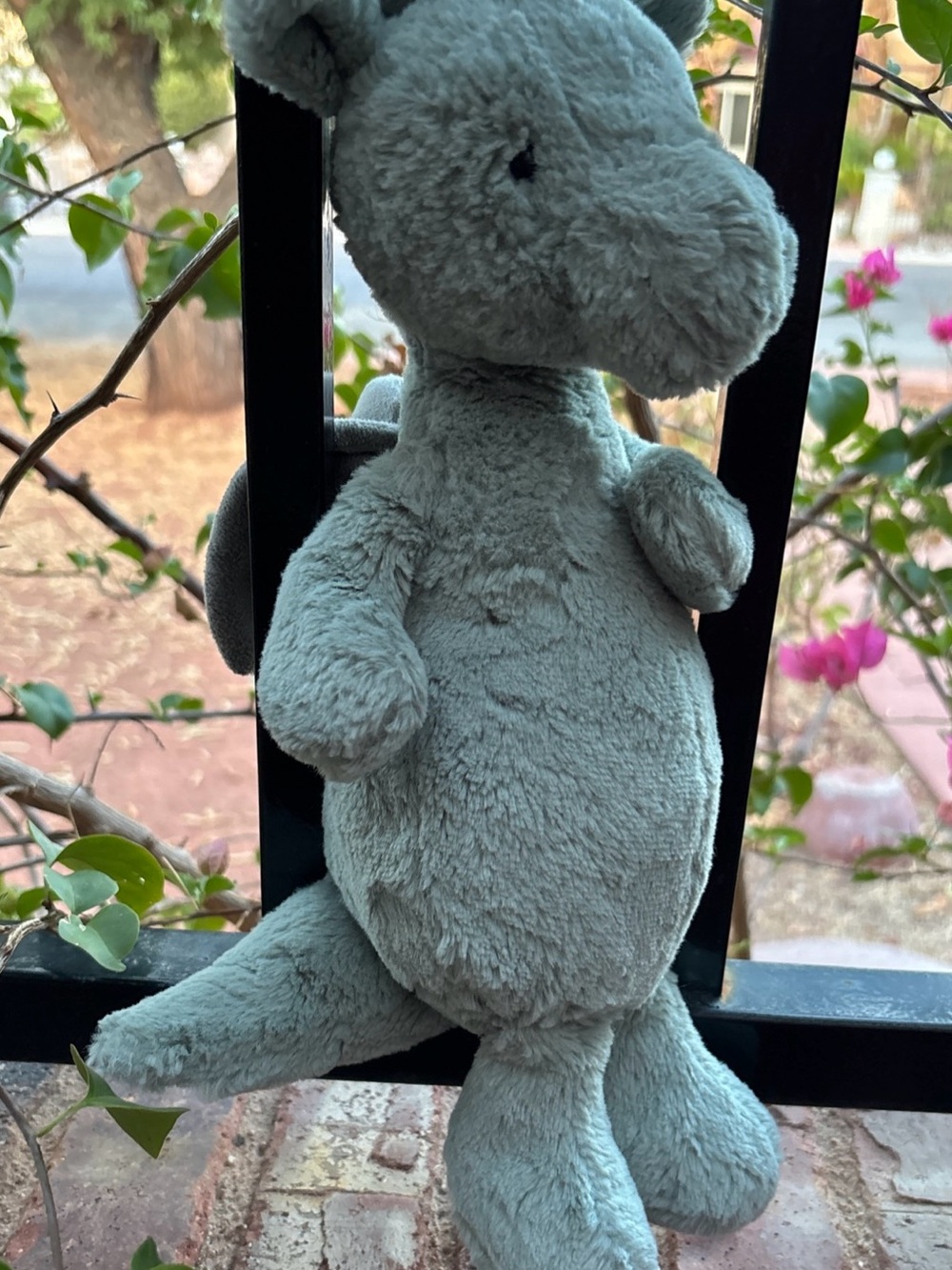 Jellycat BASHFUL DRAGON Medium pre-loved soft sage green mythical